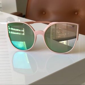 Pink mirrored cat eye sunglasses